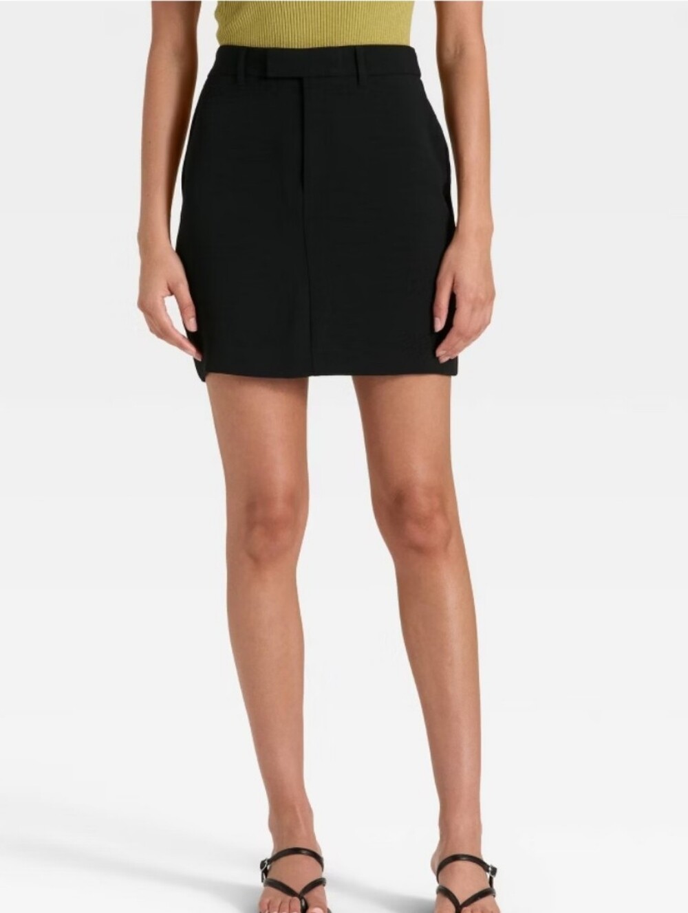 Women's Tailored Mini A-Line Skirt - A New Day Black M